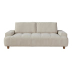 Kipton 90" Sofa - White Fabric, Walnut Wood