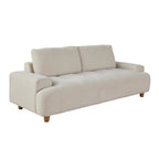 Kipton 90" Sofa - White Fabric, Walnut Wood