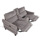 Slope Upholstered 87" Power Loveseat with Console - Espresso Wood, Pewter Fabric