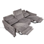 Slope Upholstered 87" Power Sofa - Espresso Wood, Pewter Fabric