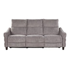 Slope Upholstered 87" Power Sofa - Espresso Wood, Pewter Fabric