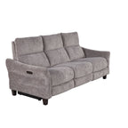 Slope Upholstered 87" Power Sofa - Espresso Wood, Pewter Fabric
