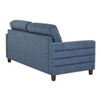 Willow Upholstered Sofa - Espresso Wood, Blue Fabric