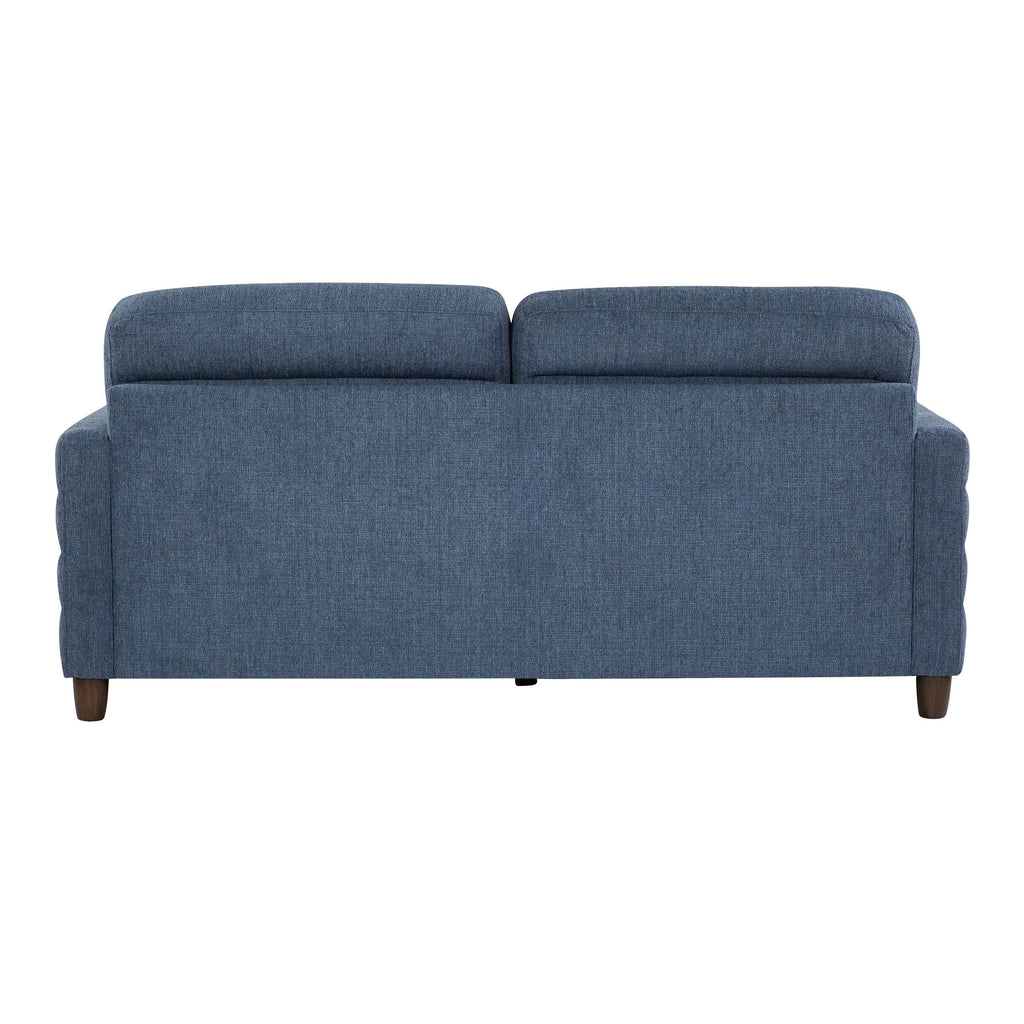 Willow Upholstered Sofa - Espresso Wood, Blue Fabric