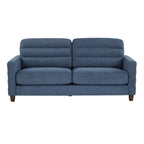 Willow Upholstered Sofa - Espresso Wood, Blue Fabric