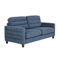 Willow Upholstered Sofa - Espresso Wood, Blue Fabric