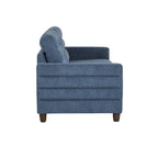 Willow Upholstered Sofa - Espresso Wood, Blue Fabric