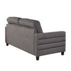 Willow Upholstered 80" Sofa - Espresso Wood, Charcoal Fabric