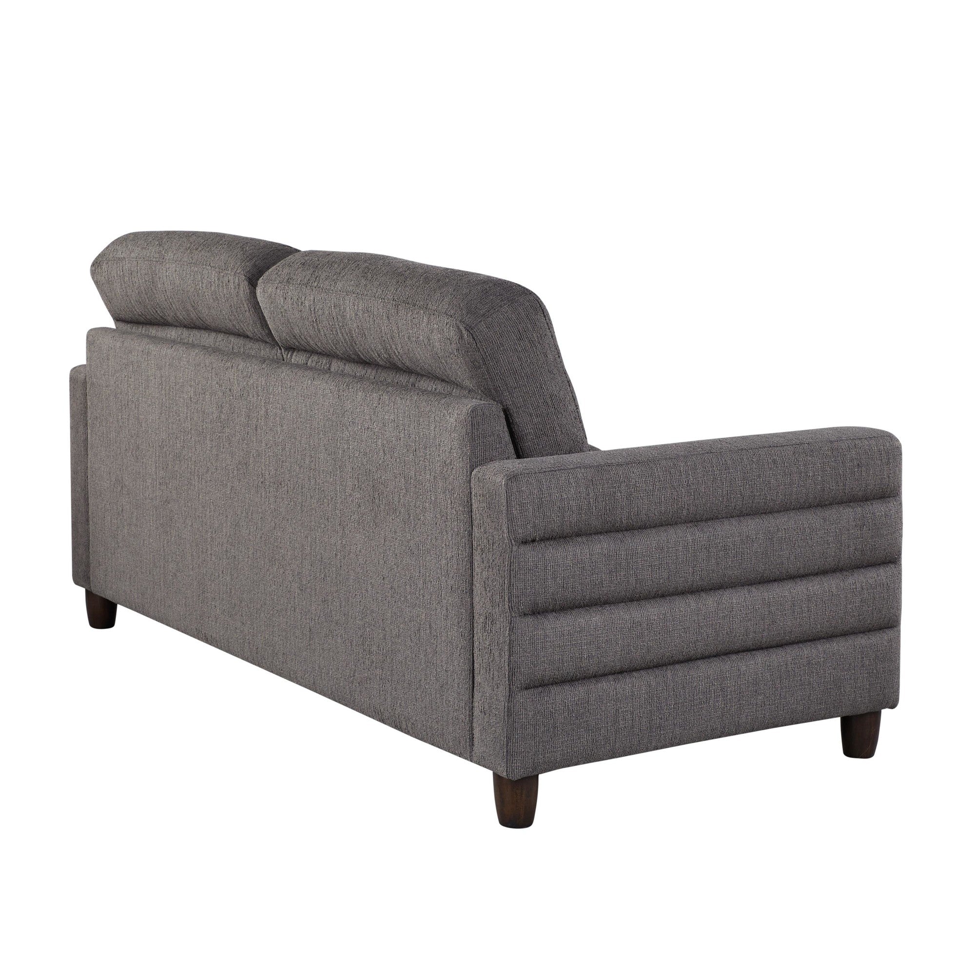 Willow Upholstered 80" Sofa - Espresso Wood, Charcoal Fabric