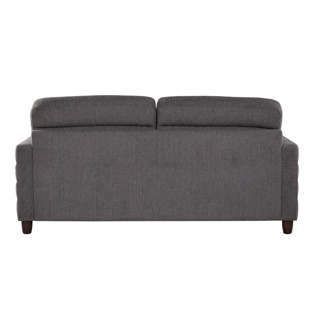Willow Upholstered 80" Sofa - Espresso Wood, Charcoal Fabric