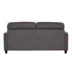Willow Upholstered 80" Sofa - Espresso Wood, Charcoal Fabric