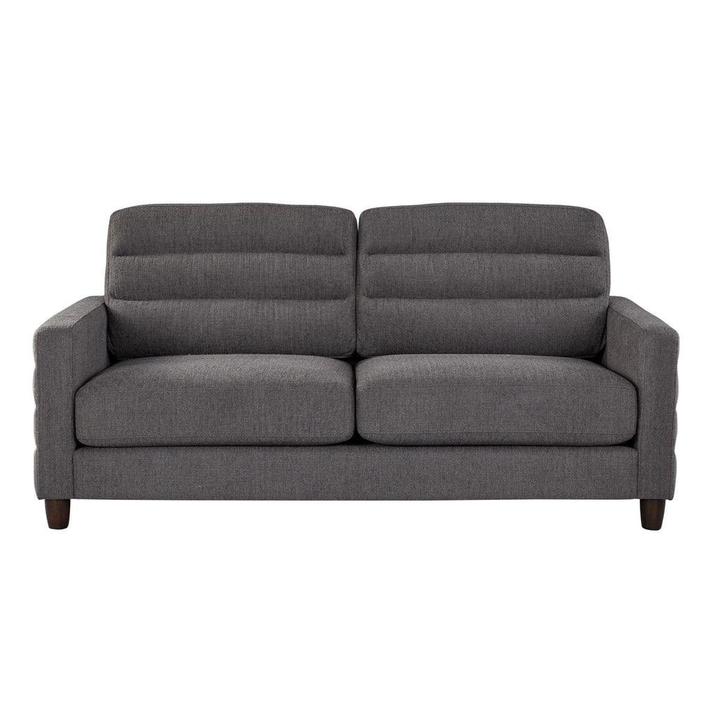 Willow Upholstered 80" Sofa - Espresso Wood, Charcoal Fabric