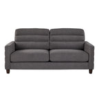Willow Upholstered 80" Sofa - Espresso Wood, Charcoal Fabric