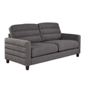 Willow Upholstered 80" Sofa - Espresso Wood, Charcoal Fabric