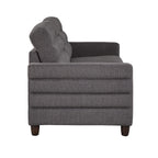 Willow Upholstered 80" Sofa - Espresso Wood, Charcoal Fabric