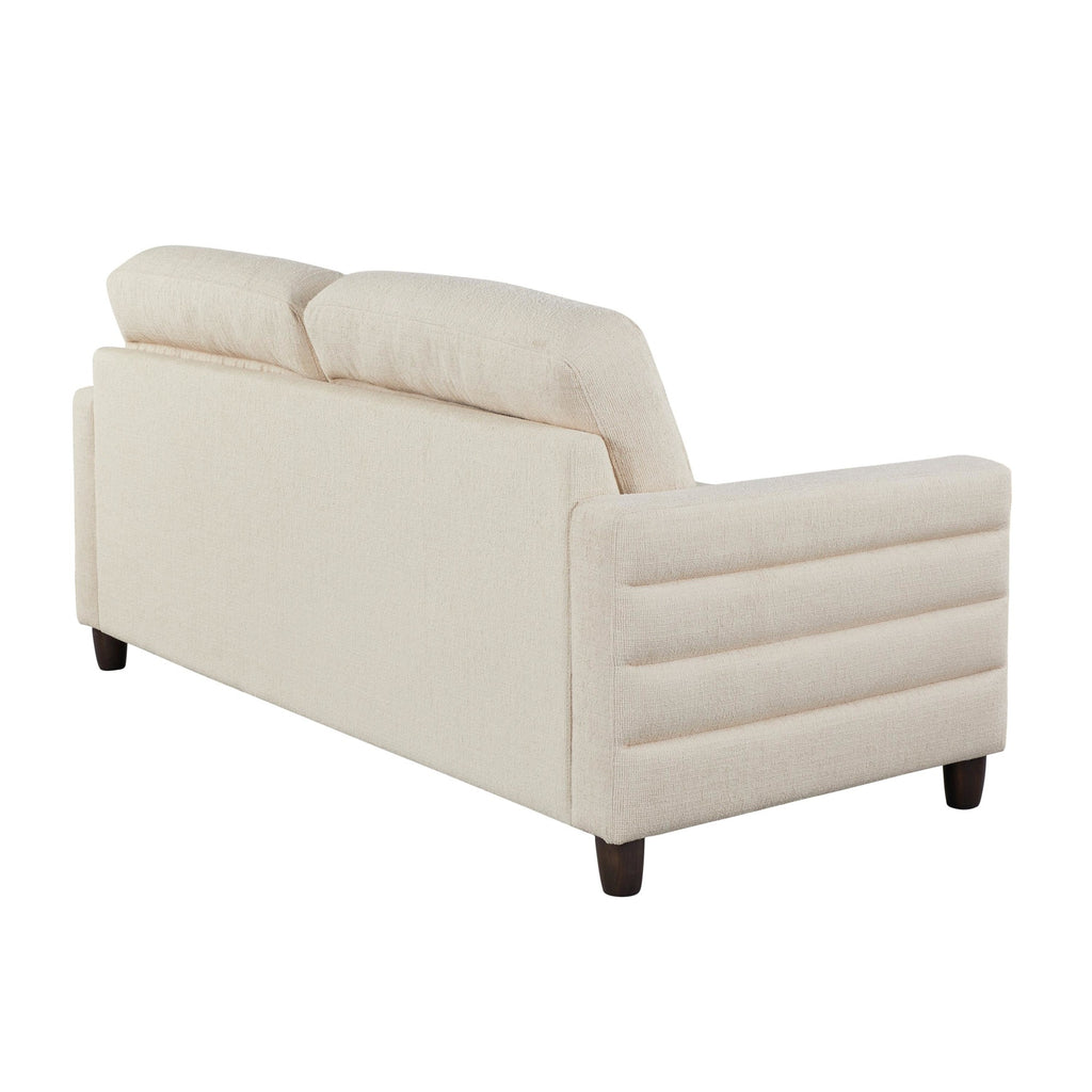 Willow Upholstered 80" Sofa - Espresso Wood, Sand Fabric