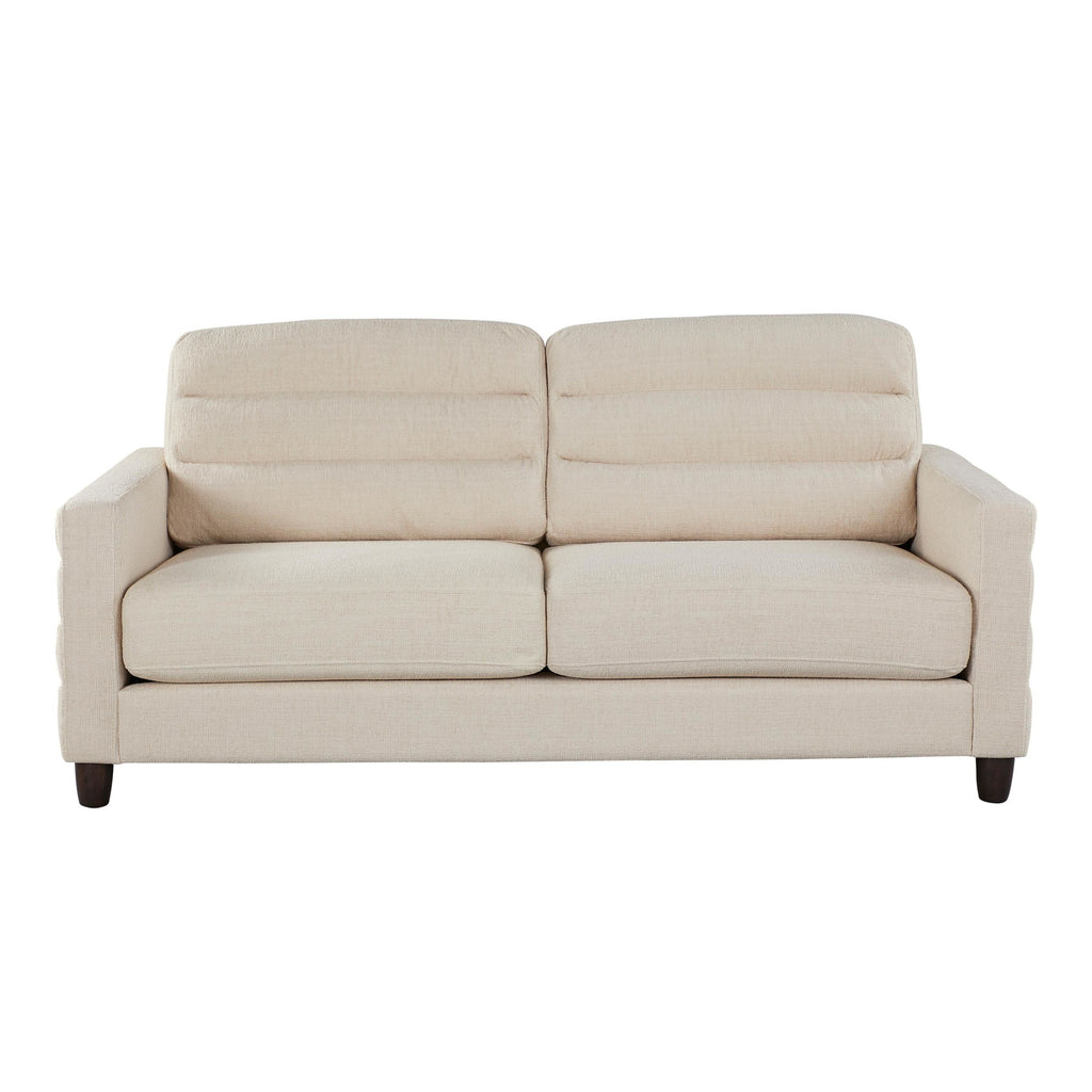 Willow Upholstered 80" Sofa - Espresso Wood, Sand Fabric