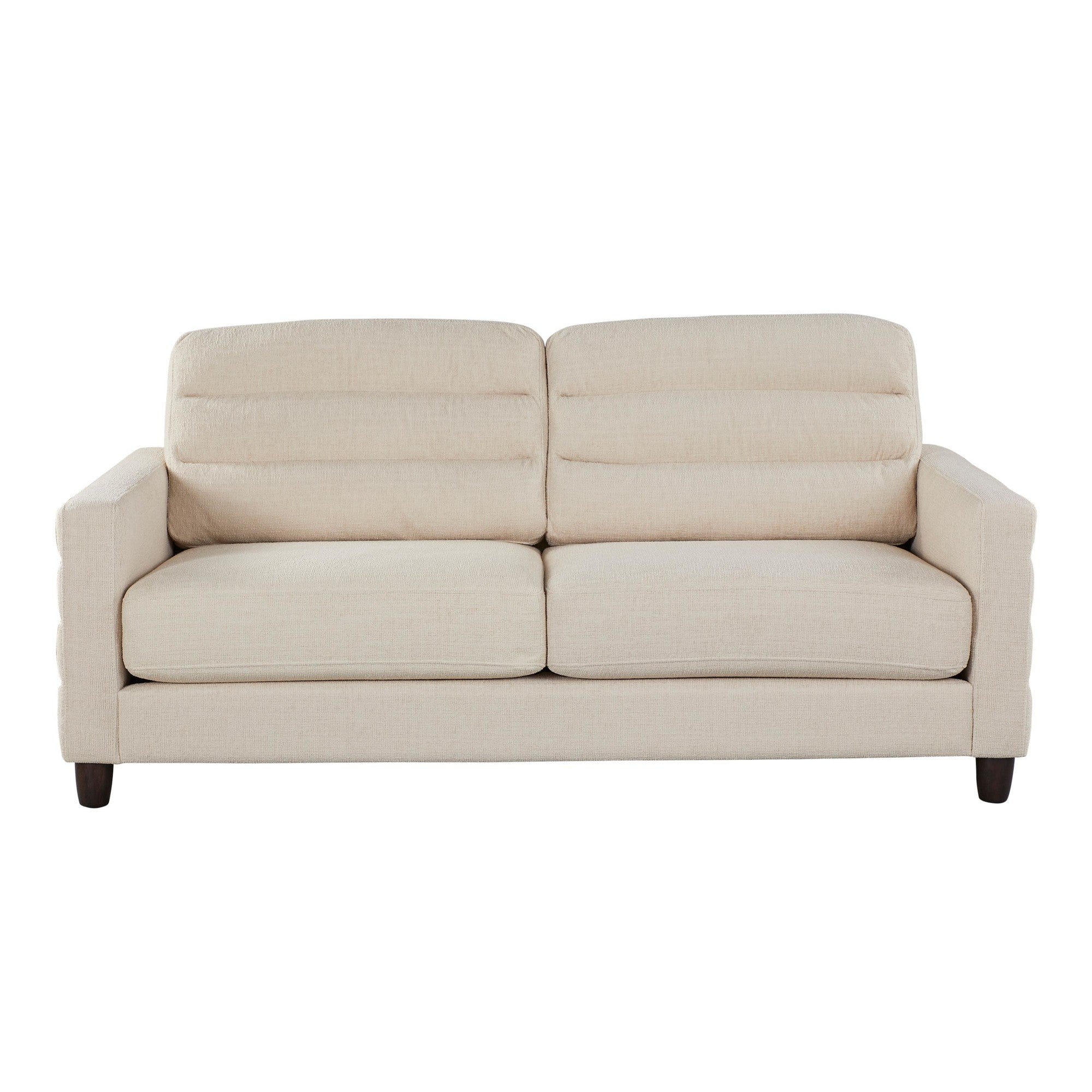 Willow Upholstered 80" Sofa - Espresso Wood, Sand Fabric