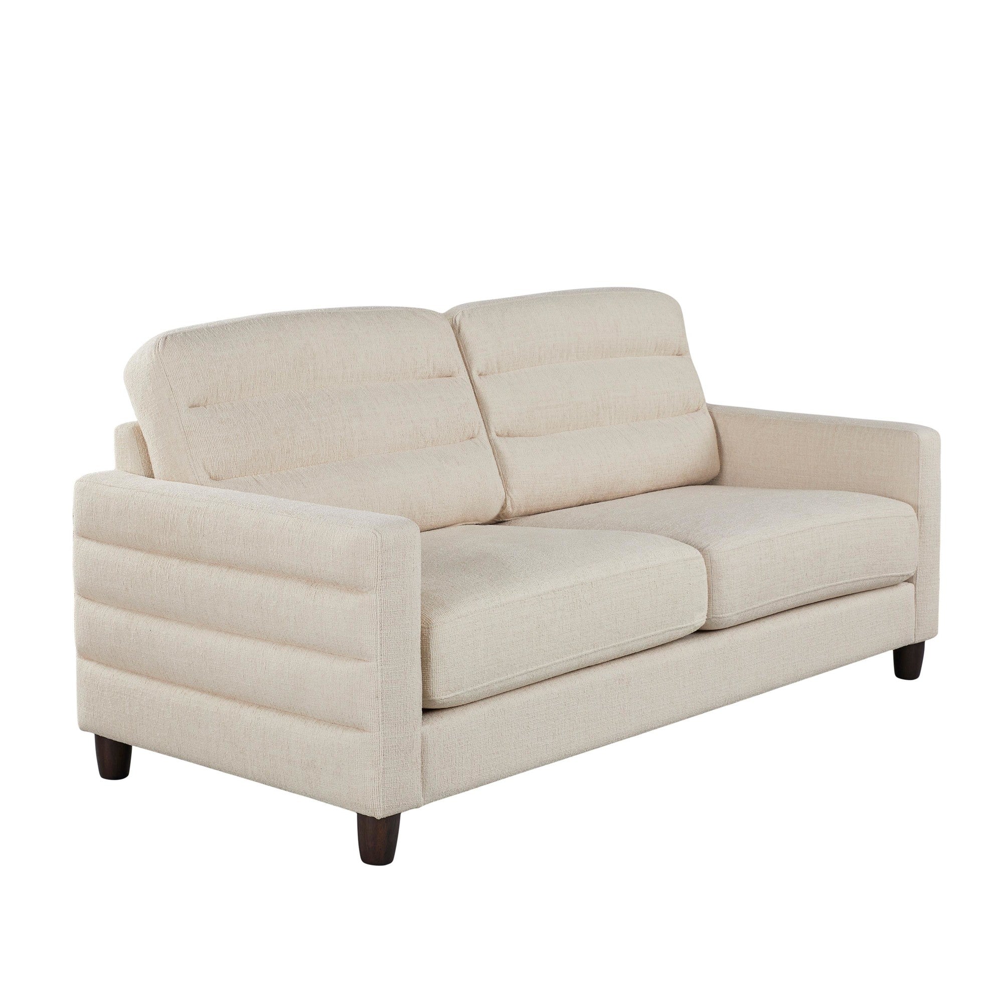 Willow Upholstered 80" Sofa - Espresso Wood, Sand Fabric
