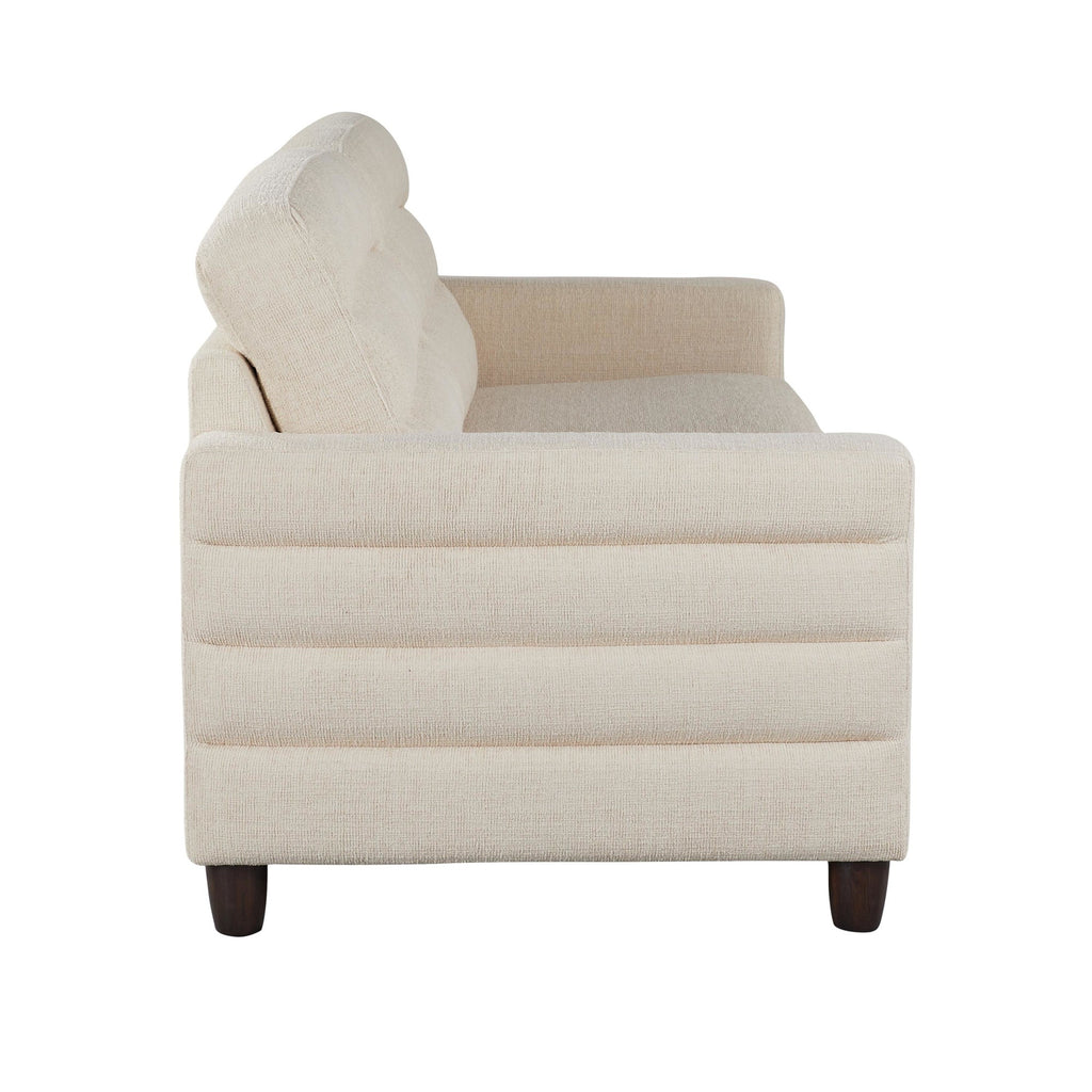 Willow Upholstered 80" Sofa - Espresso Wood, Sand Fabric