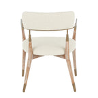 Savannah Chair - Set of 2 - Copper Metal, Whitewashed Wood, Cream Noise Fabric