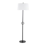 Shadow Floor Lamp - Black Steel, White Linen