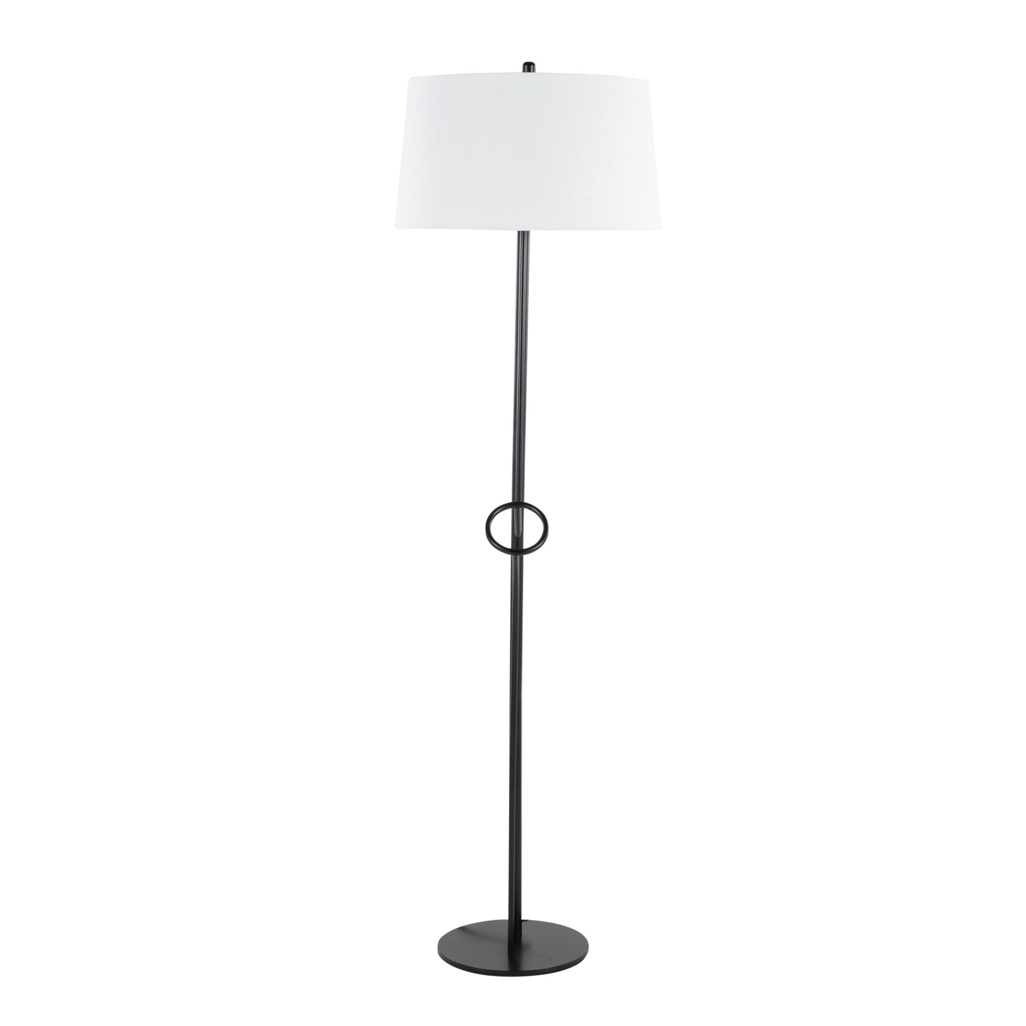 Shadow Floor Lamp - Black Steel, White Linen