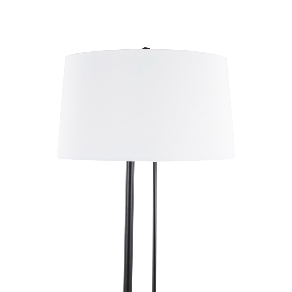 Shadow Floor Lamp - Black Steel, White Linen