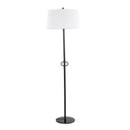 Shadow Floor Lamp - Black Steel, White Linen
