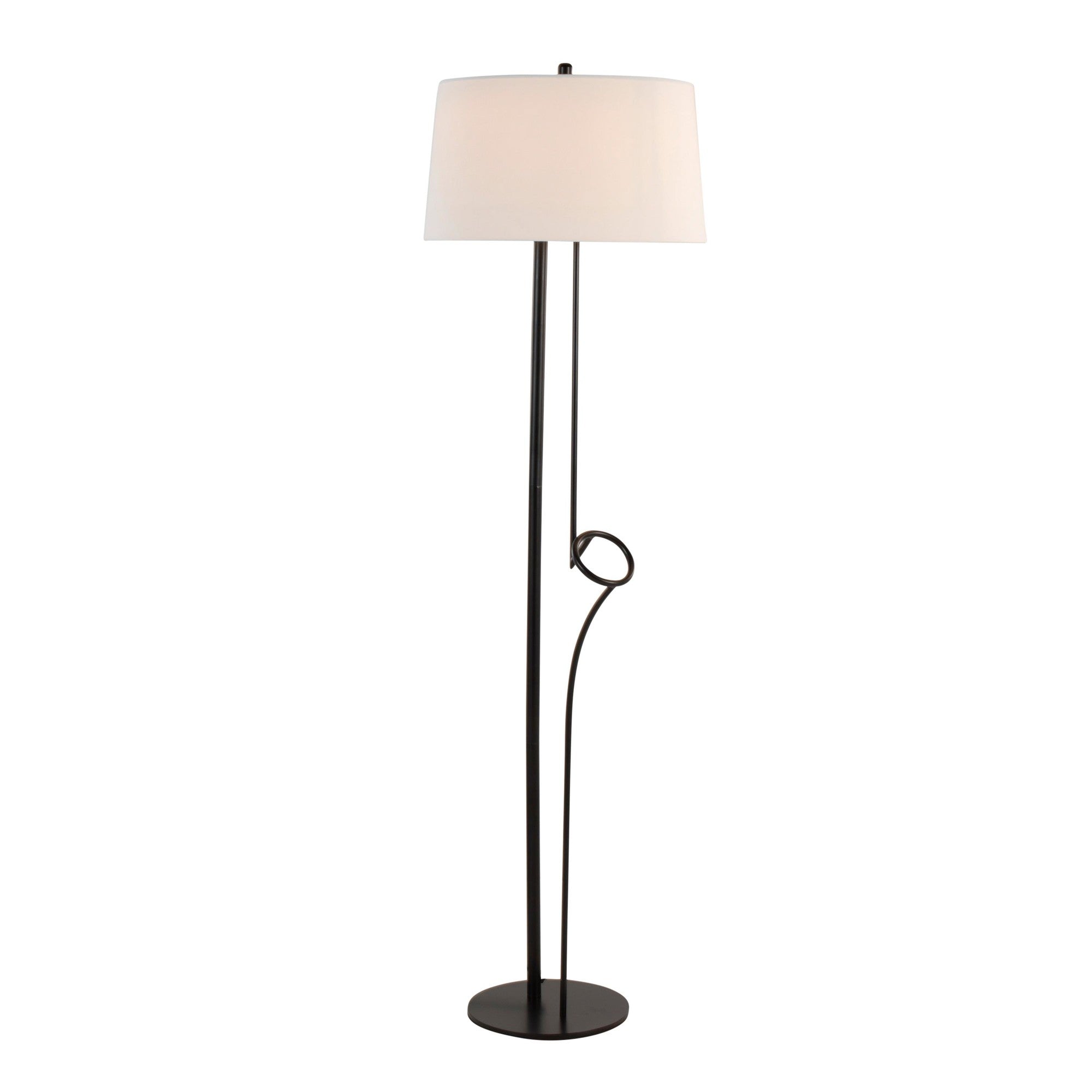 Shadow Floor Lamp - Black Steel, White Linen