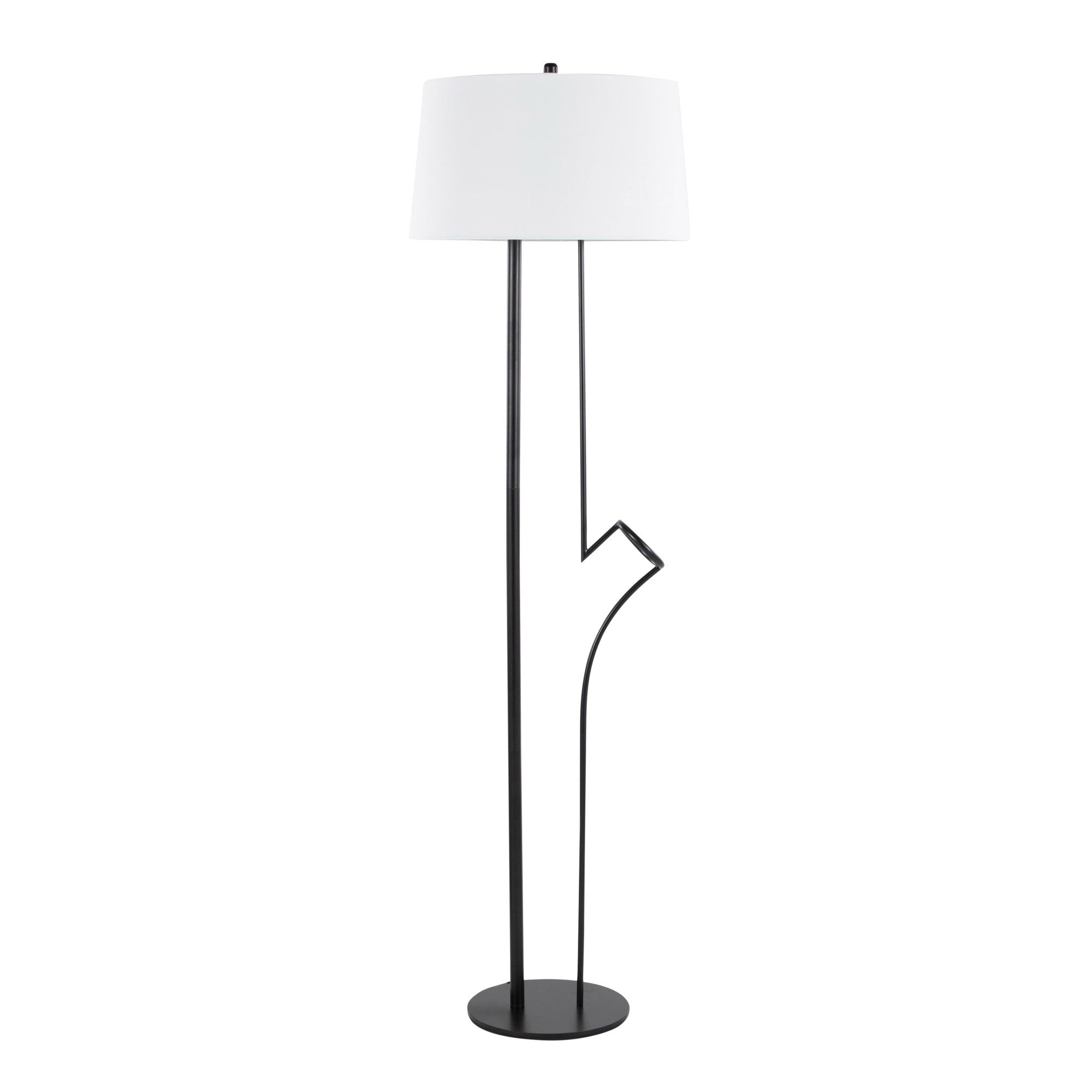 Shadow Floor Lamp - Black Steel, White Linen