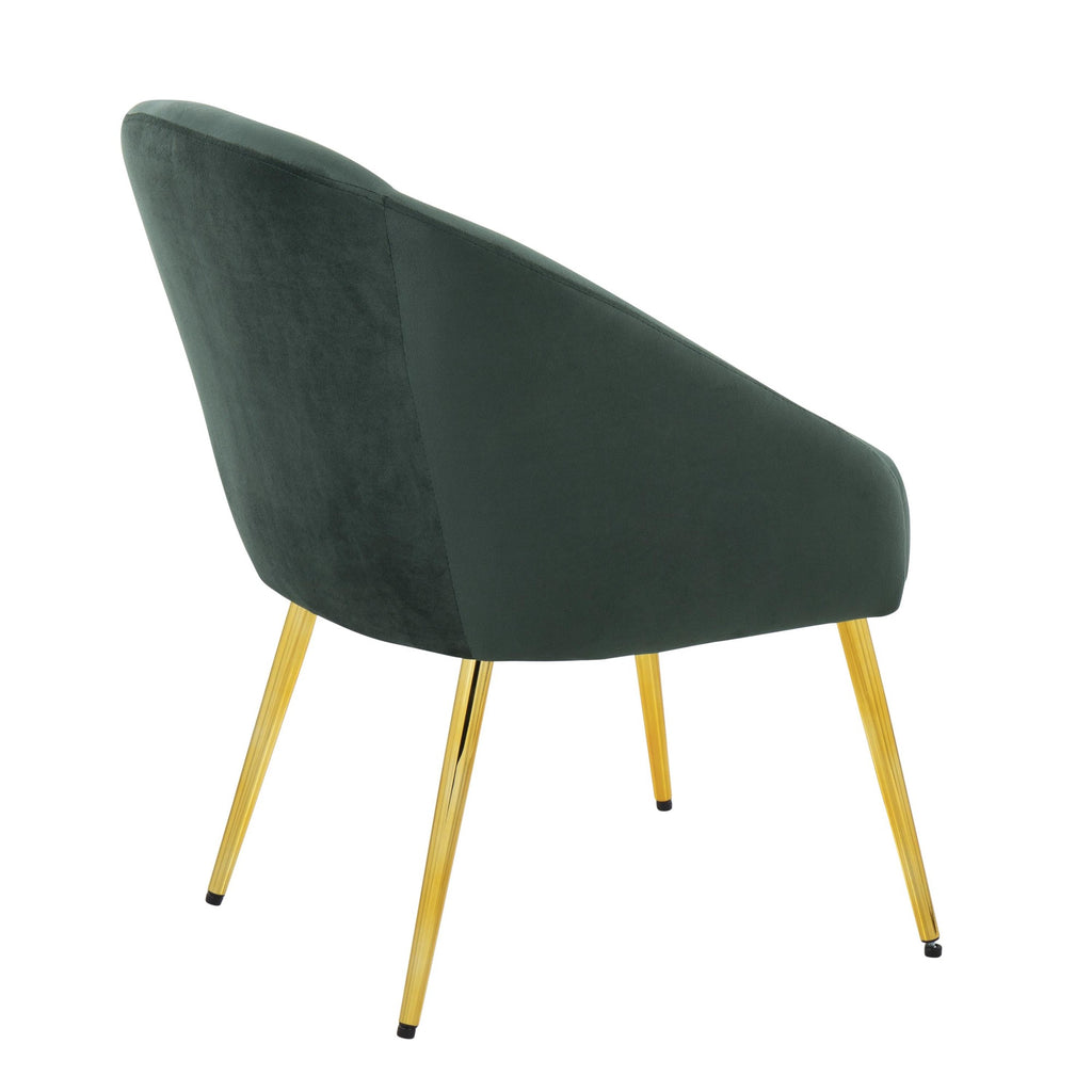 Shiraz Chair - Gold Metal, Green Velvet