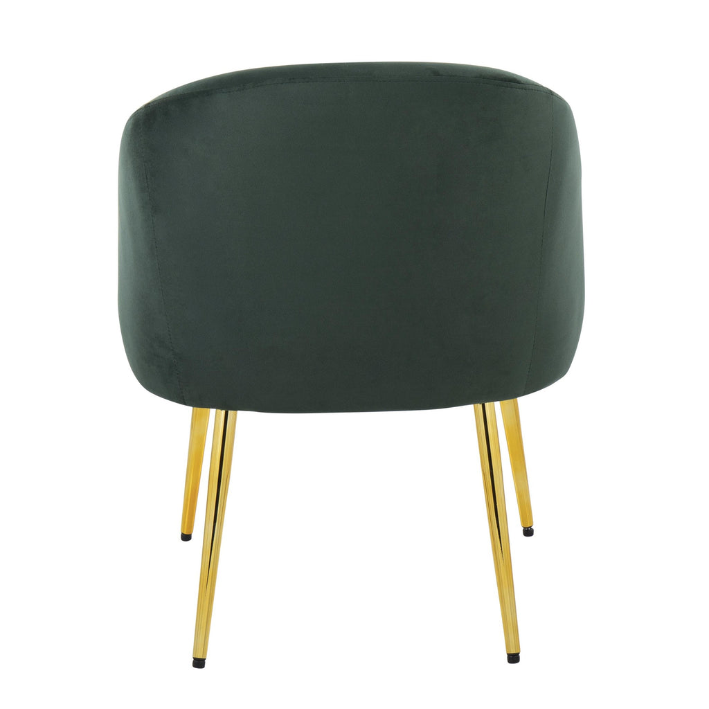 Shiraz Chair - Gold Metal, Green Velvet