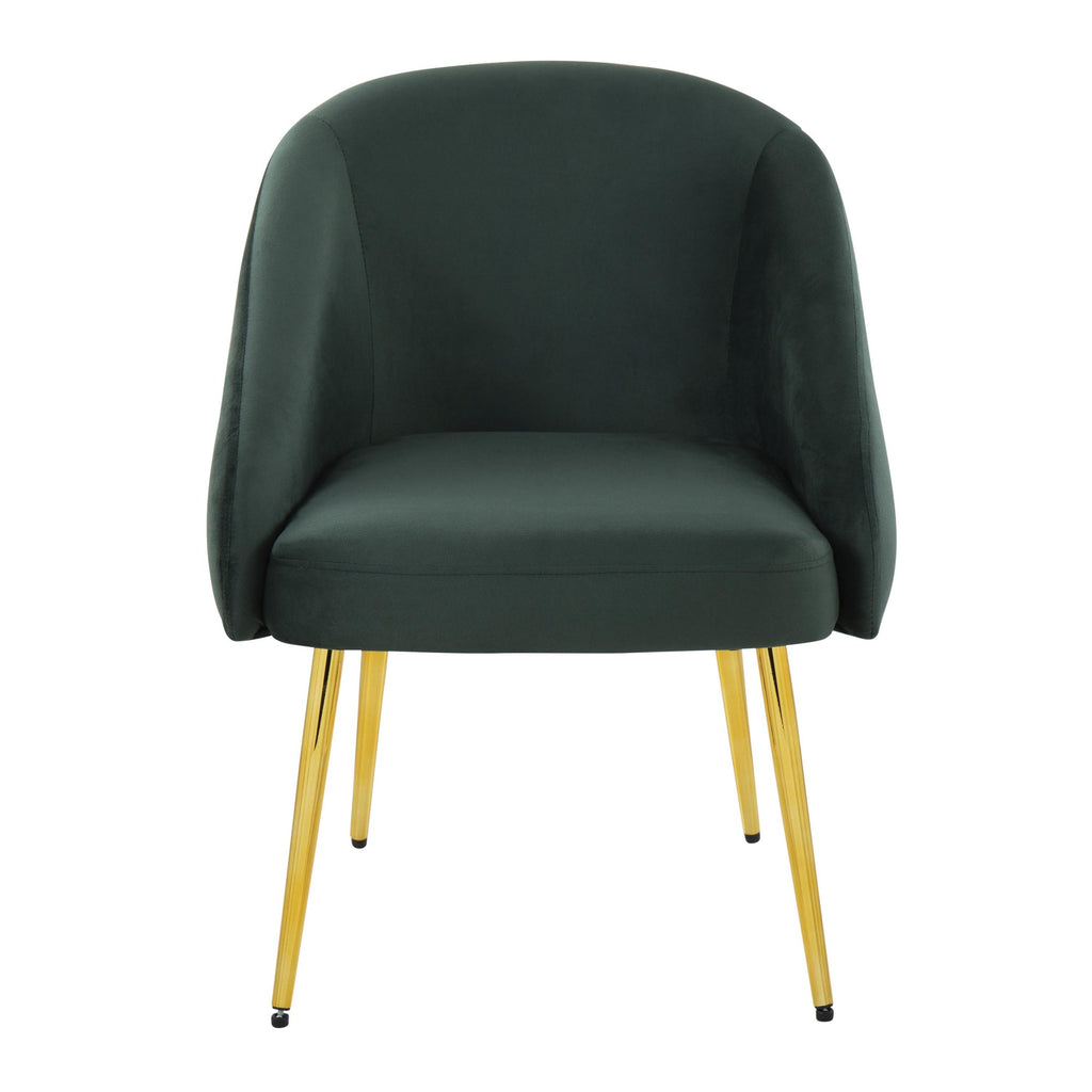 Shiraz Chair - Gold Metal, Green Velvet