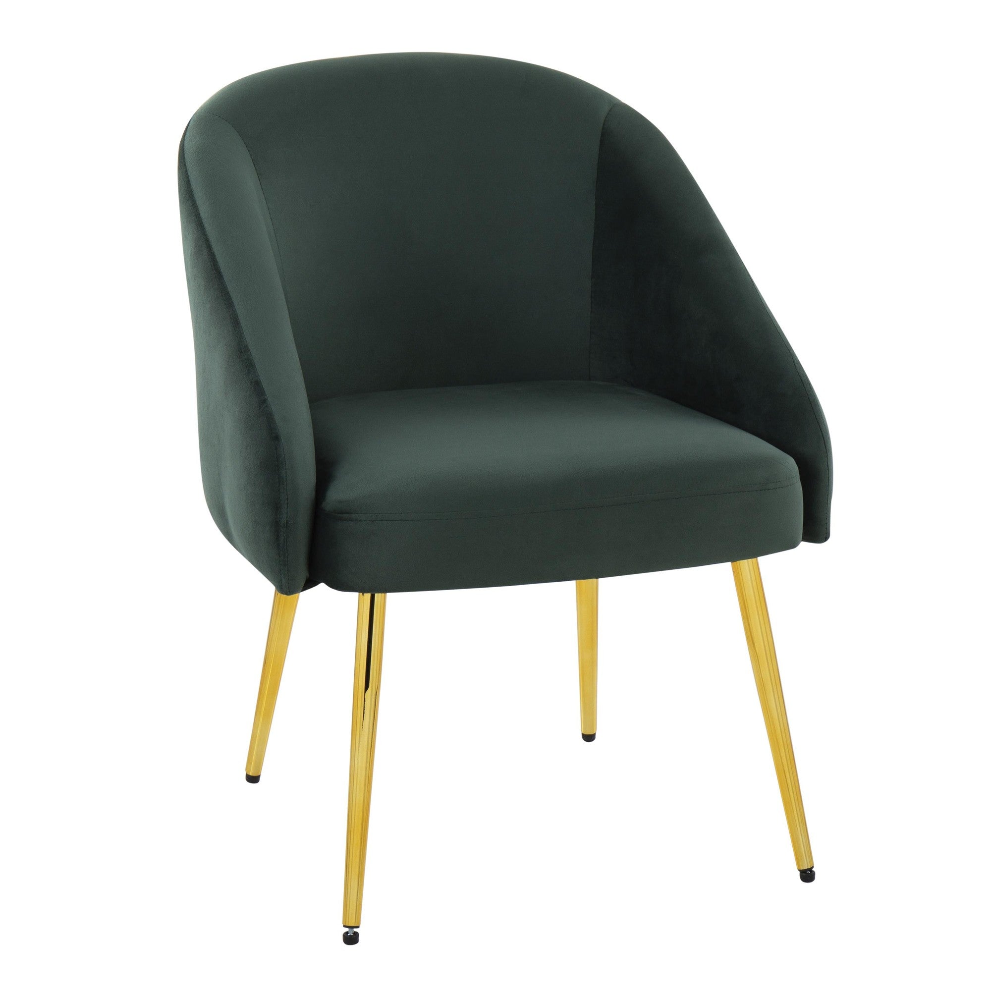 Shiraz Chair - Gold Metal, Green Velvet