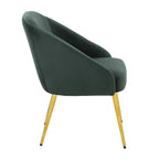 Shiraz Chair - Gold Metal, Green Velvet