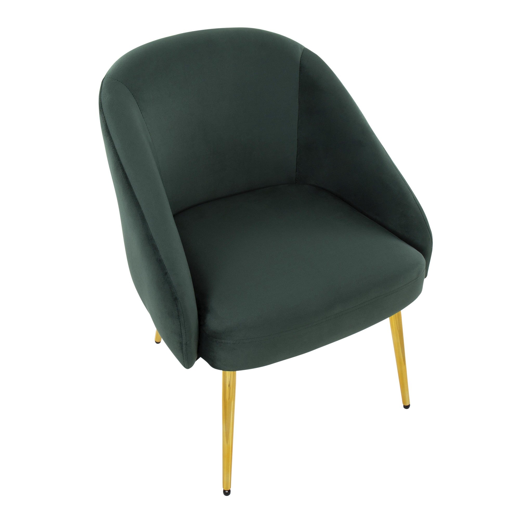 Shiraz Chair - Gold Metal, Green Velvet