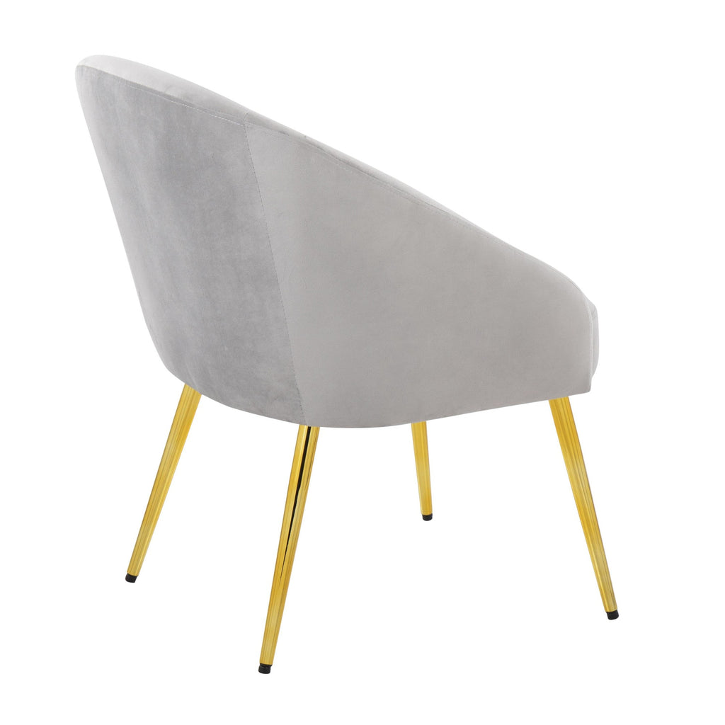 Shiraz Chair - Gold Metal, Silver Velvet