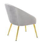 Shiraz Chair - Gold Metal, Silver Velvet