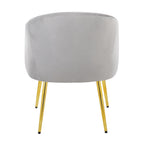 Shiraz Chair - Gold Metal, Silver Velvet