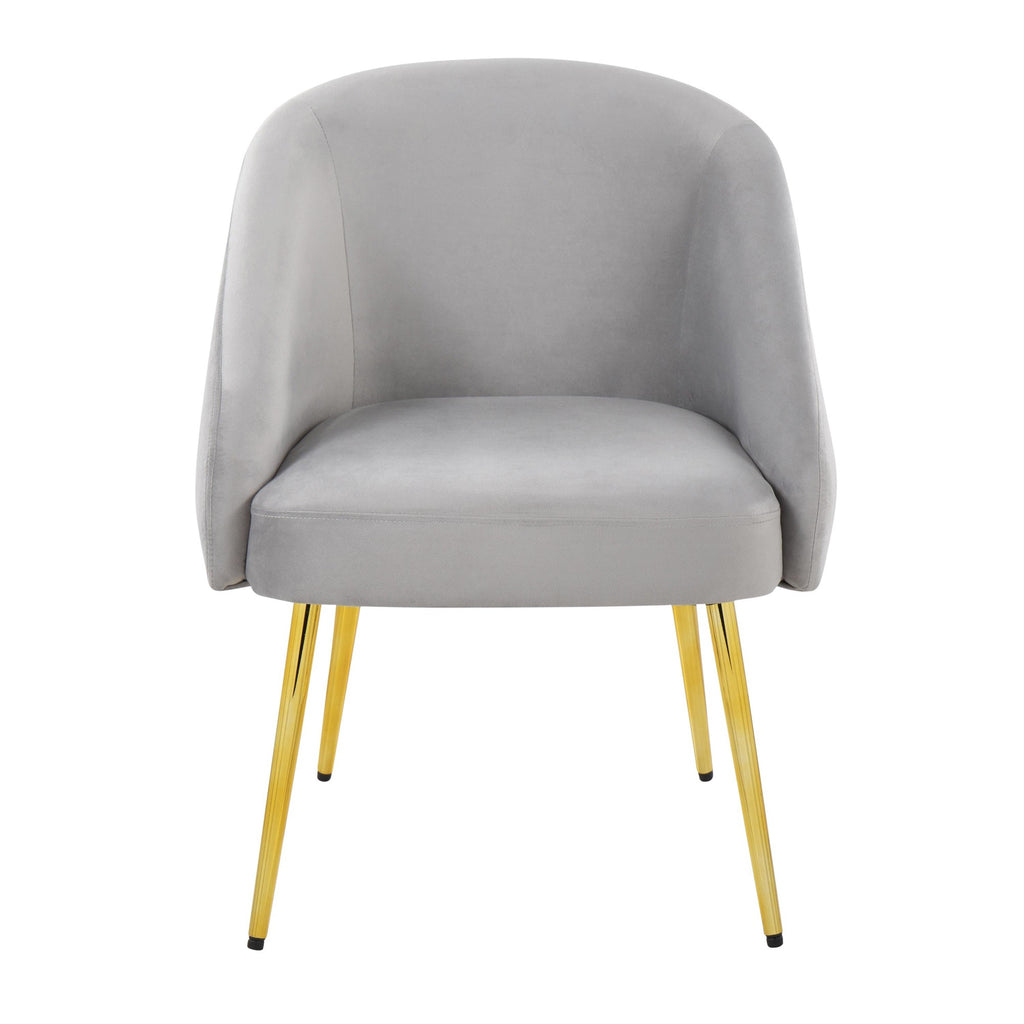 Shiraz Chair - Gold Metal, Silver Velvet