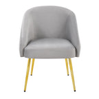 Shiraz Chair - Gold Metal, Silver Velvet