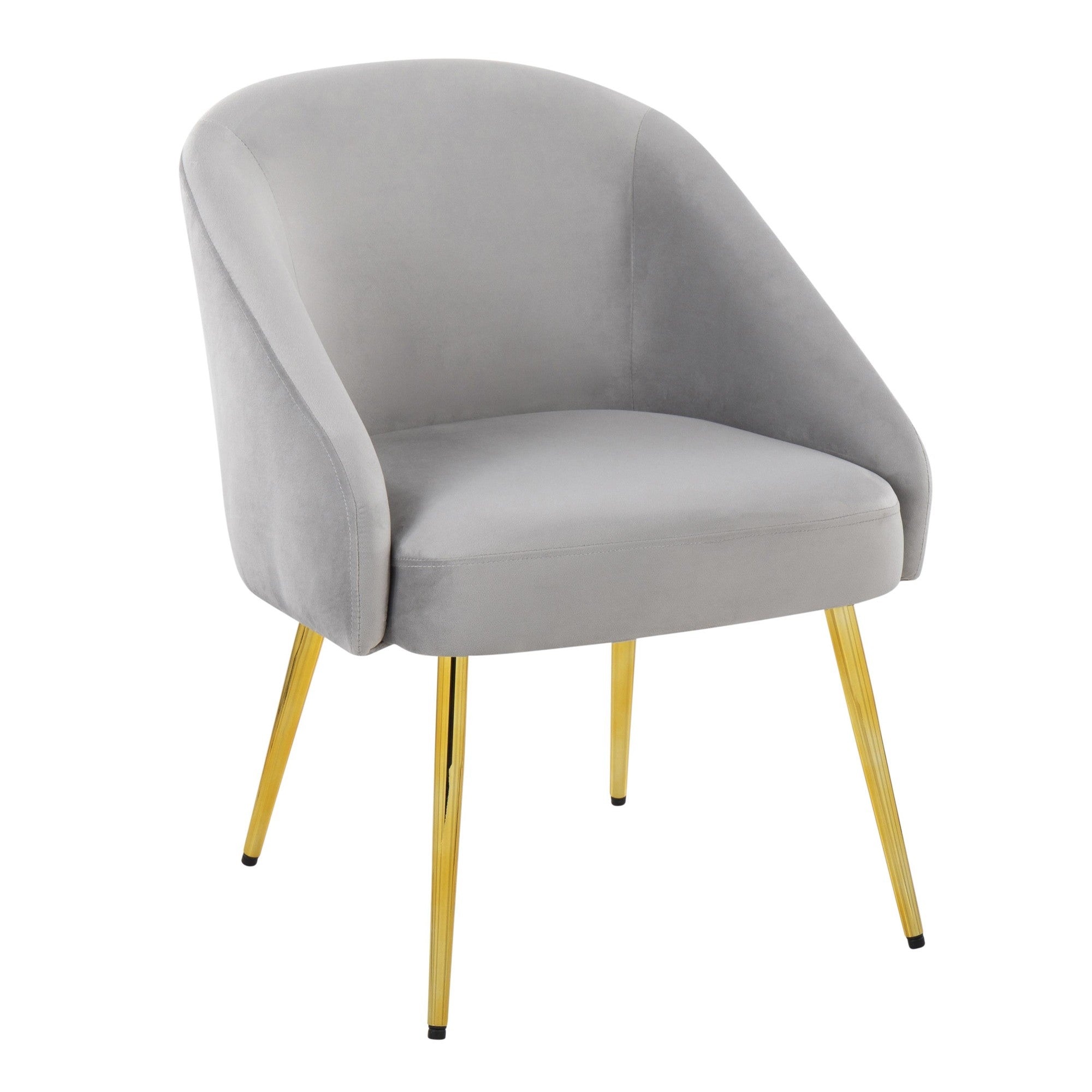 Shiraz Chair - Gold Metal, Silver Velvet