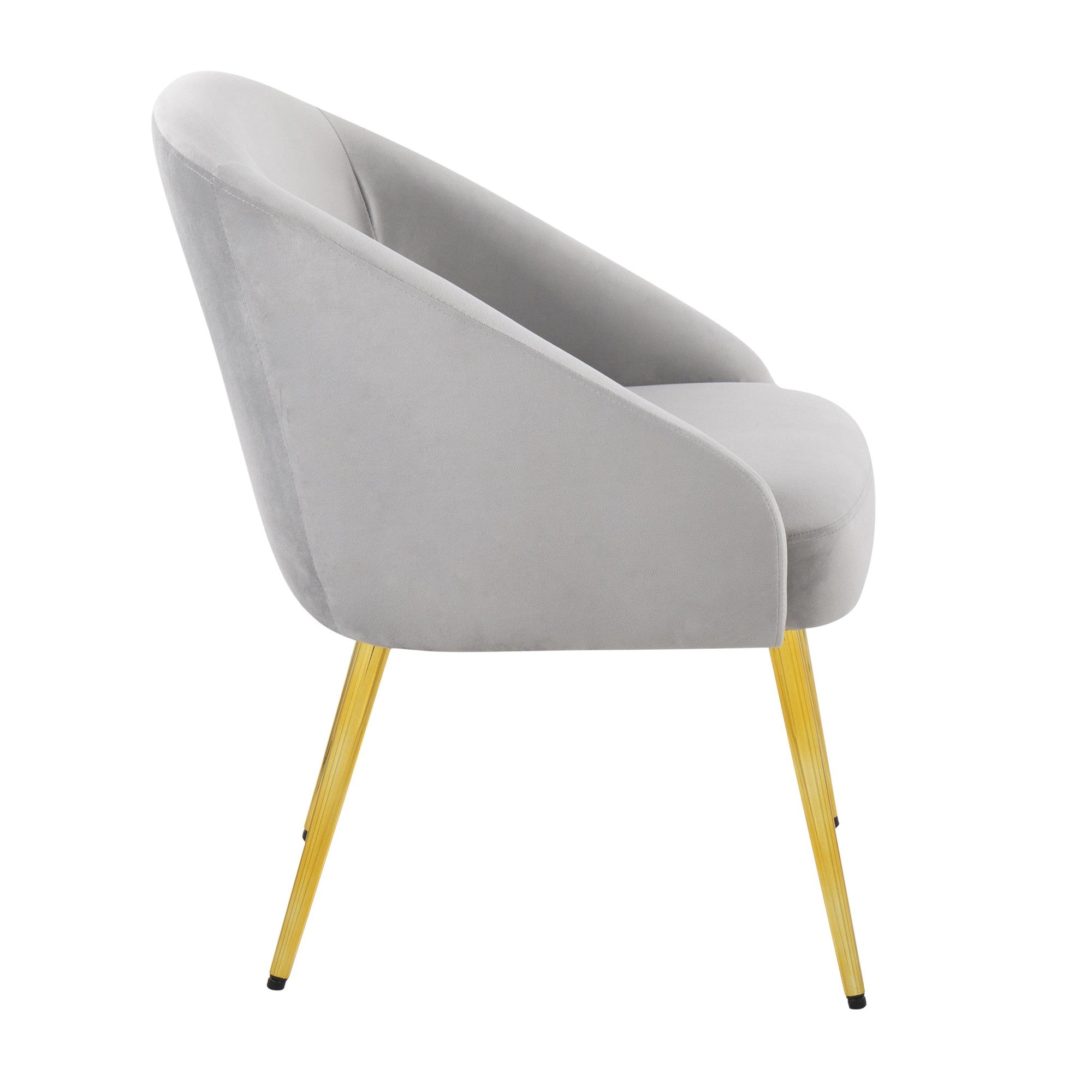 Shiraz Chair - Gold Metal, Silver Velvet
