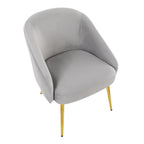 Shiraz Chair - Gold Metal, Silver Velvet