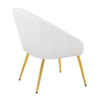 Shiraz Chair - Gold Metal, White Velvet