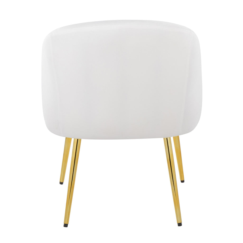 Shiraz Chair - Gold Metal, White Velvet