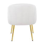 Shiraz Chair - Gold Metal, White Velvet