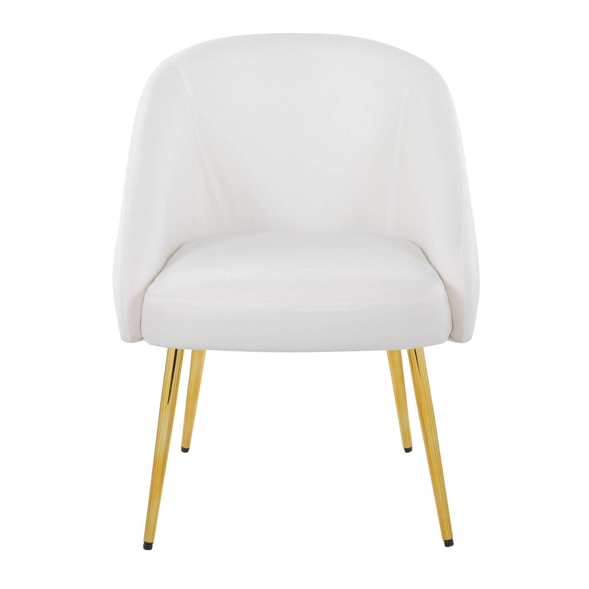 Shiraz Chair - Gold Metal, White Velvet