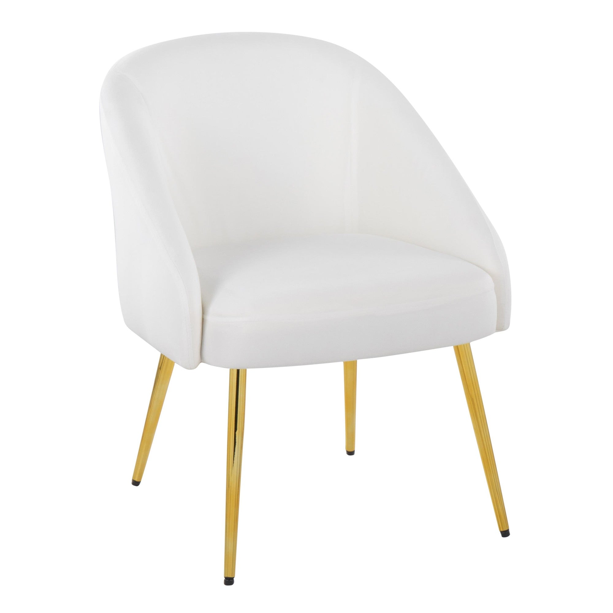 Shiraz Chair - Gold Metal, White Velvet